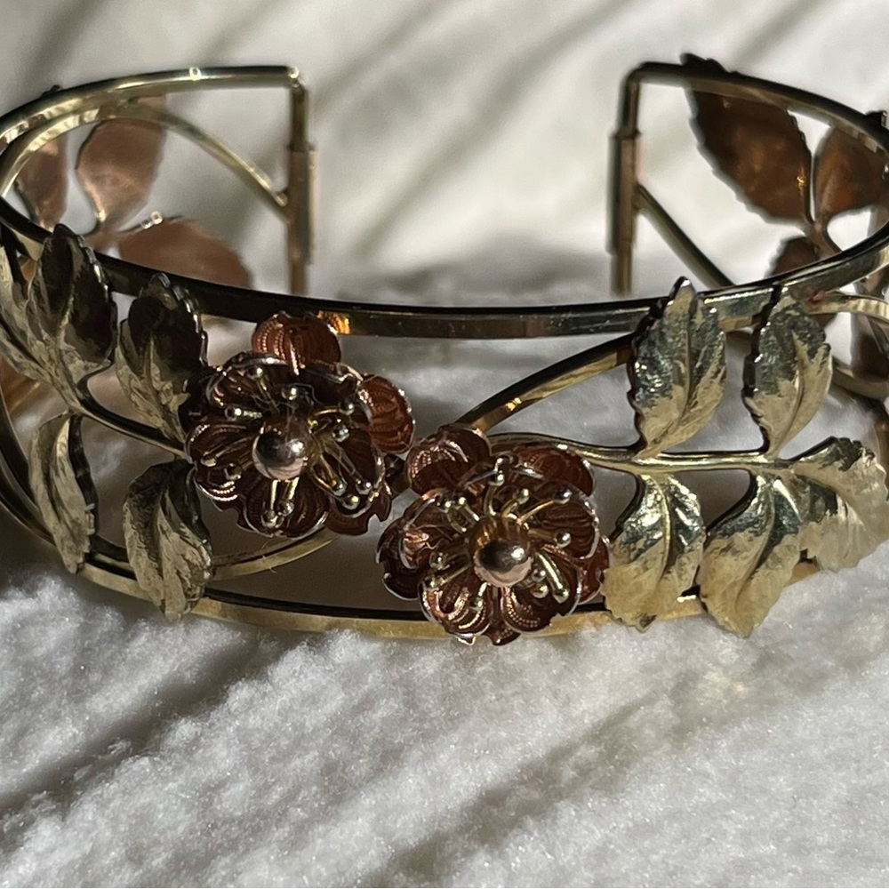 Krementz Vintage bracelet in 14kt gold overlay & rose goldtone. - Picture 9 of 13
